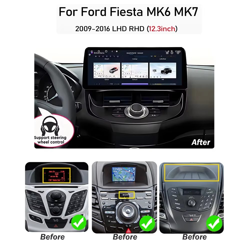 12.3 นิ้ว สำหรับ Ford Fiesta M - Ddr5 8Gb บทวิจารณ์และราคา